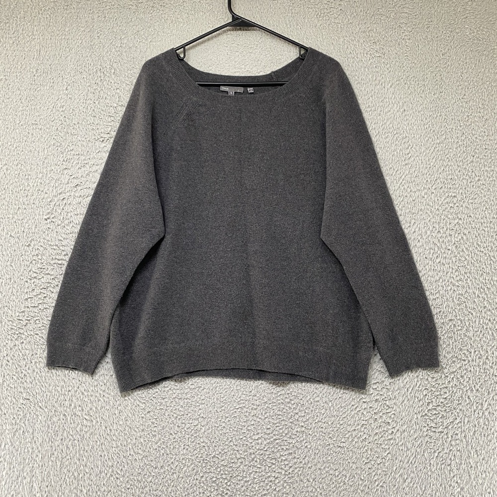 Vince Wool Angora Sweater Womens Small Gray Boat Neck Raglan Knit Pullover